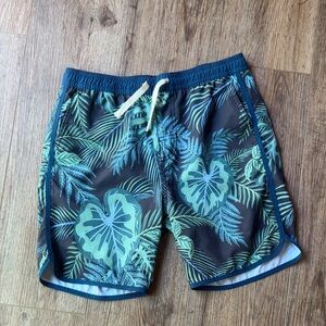 Leafy Green and Blue Kids Fair Harbor Swim Trunks